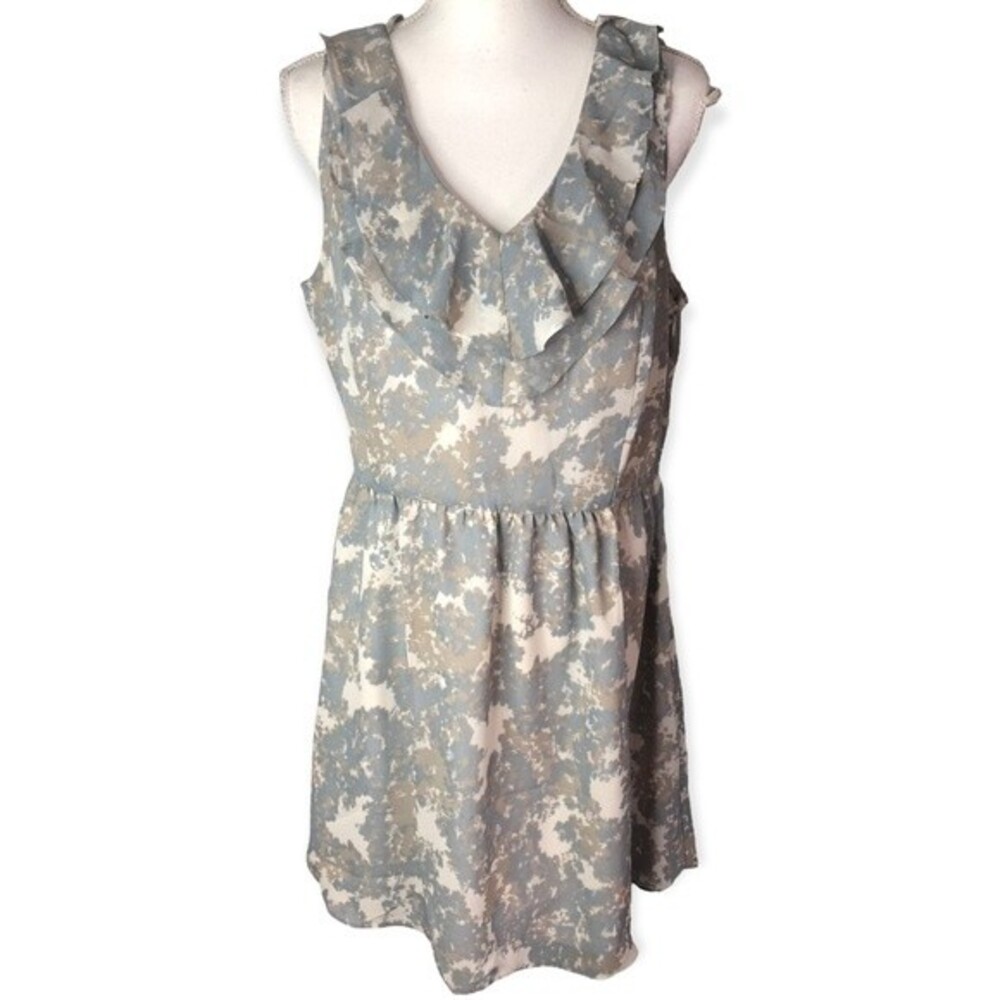 GAP Sleeveless Frilly V-neck Paint Splatter Mini Dress